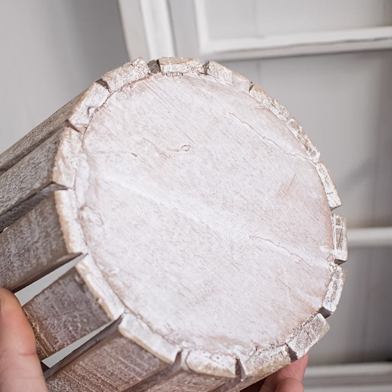 cache pot blanc bois