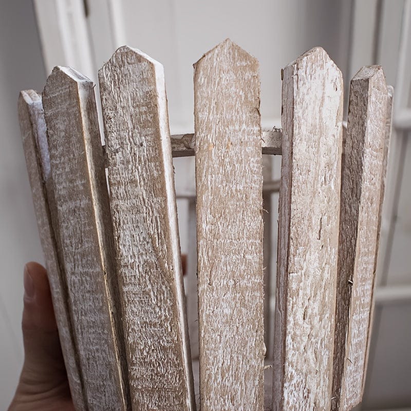 cache pot blanc bois