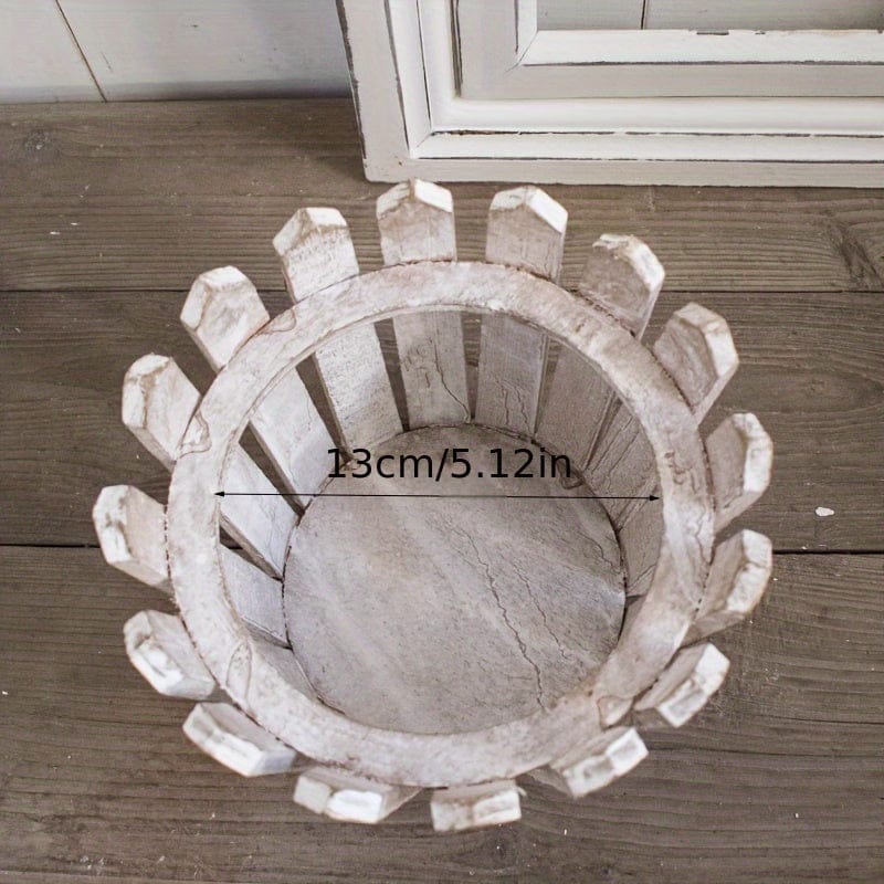 cache pot blanc bois