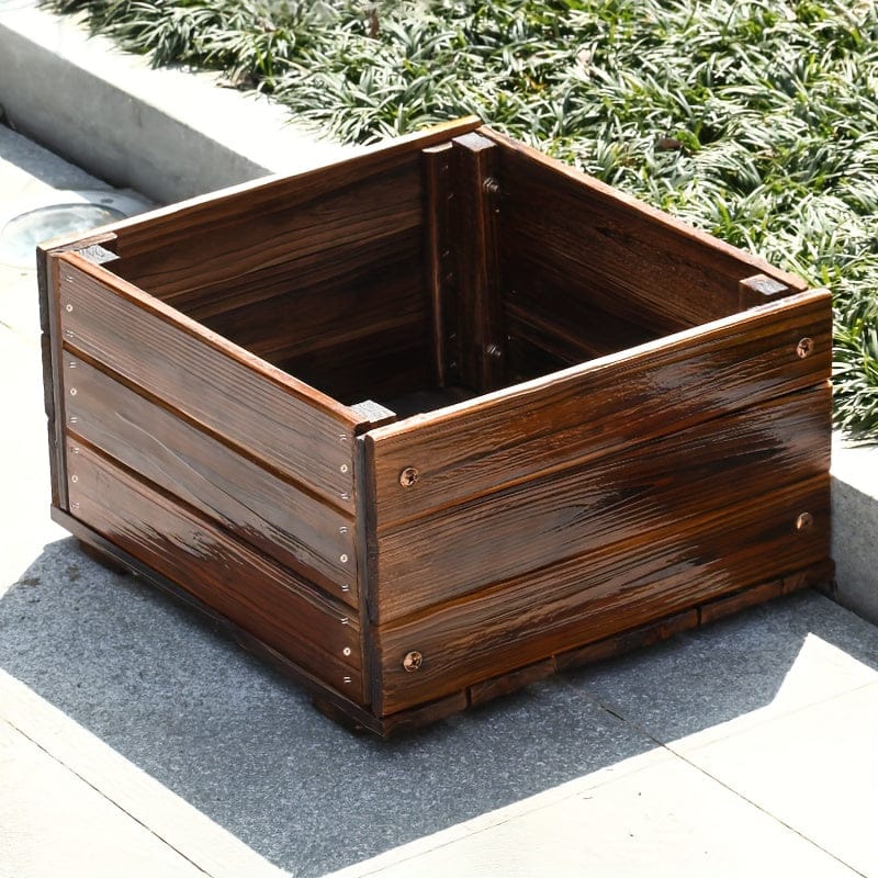 cache-pot bois carré