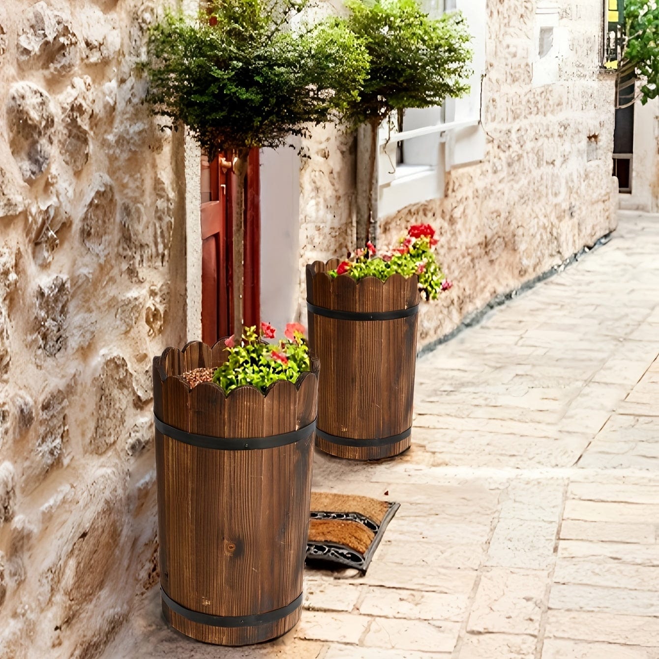 Cache-pot bois palette