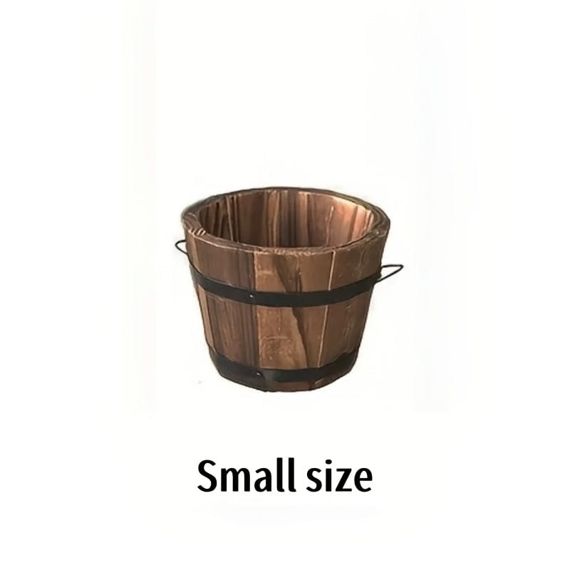 Cache pot bois rond H10cm | D12cm