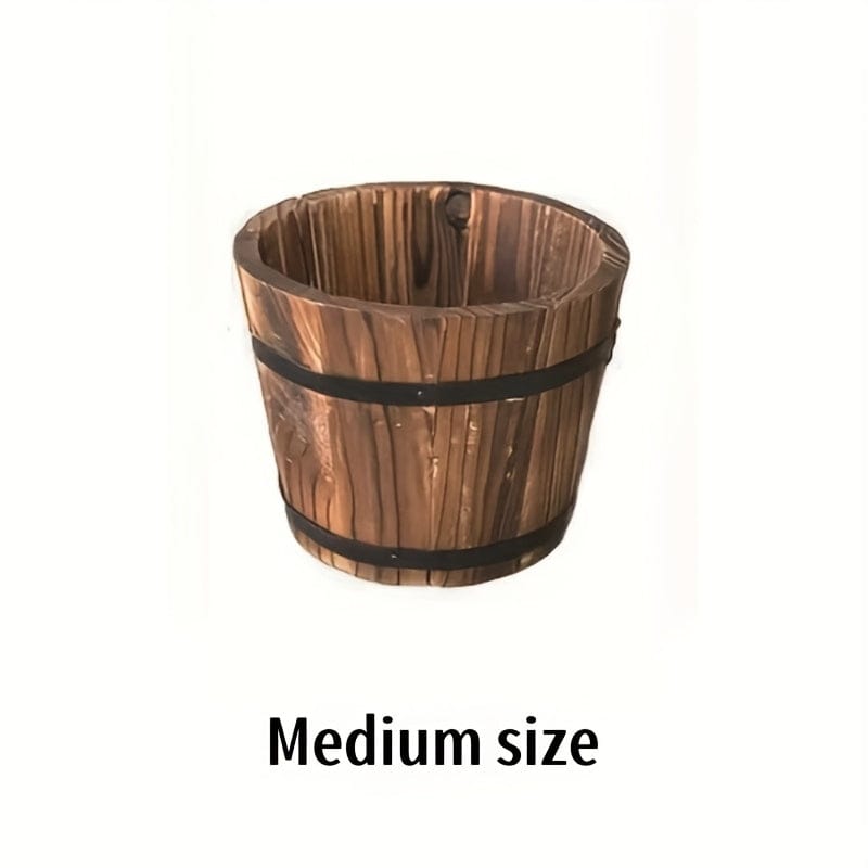 Cache pot bois rond H12cm | D15cm