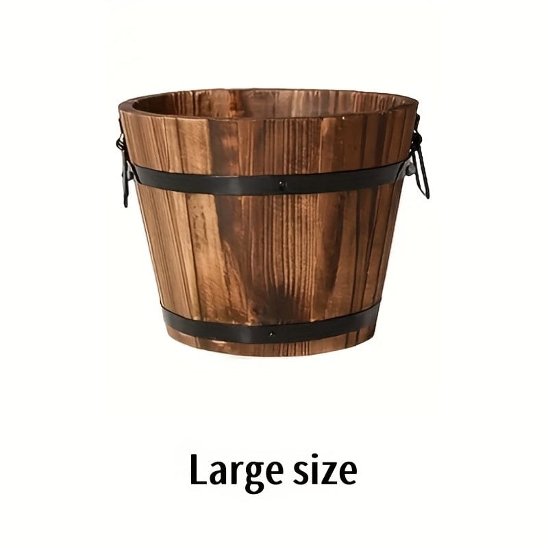 Cache pot bois rond H15cm | D18.5cm