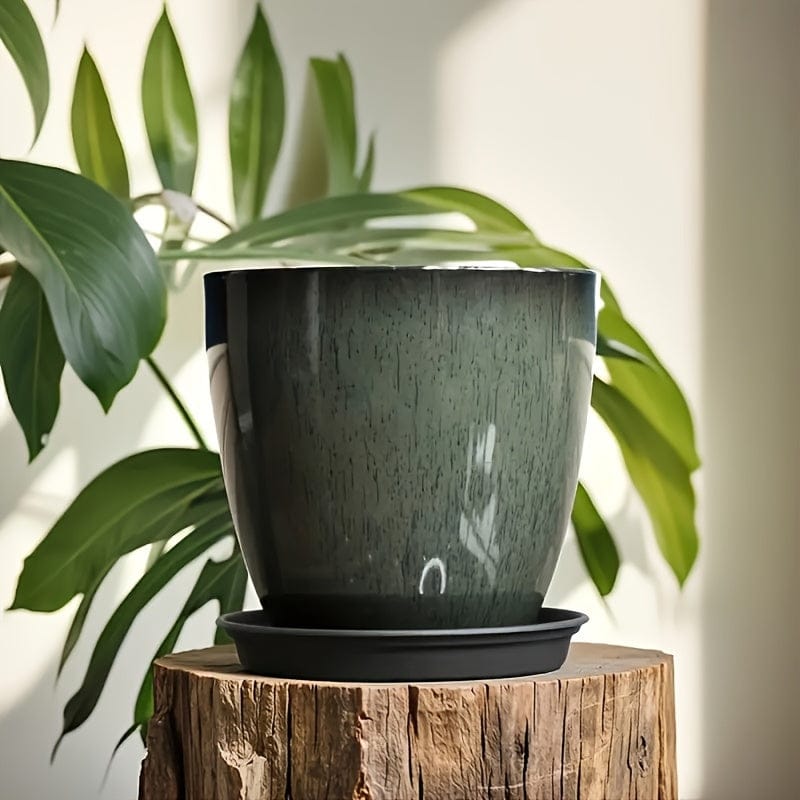 cache-pot boule bleu ceramique