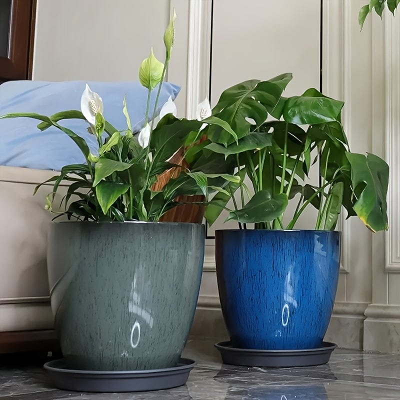 cache-pot boule bleu ceramique