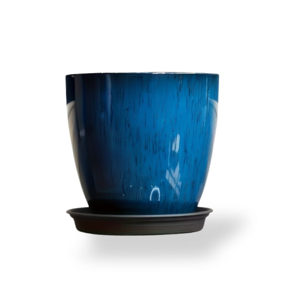 cache-pot boule bleu ceramique Bleu