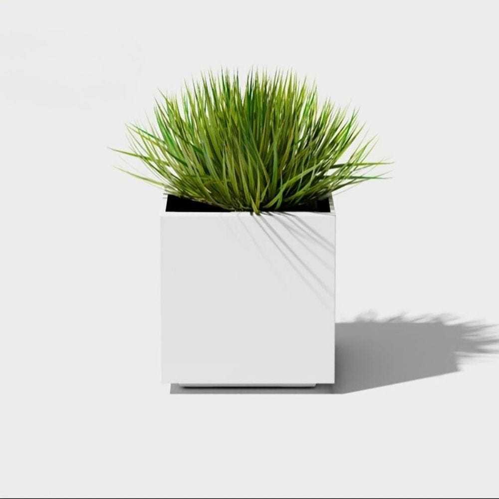 Cache pot carré plastique Blanc
