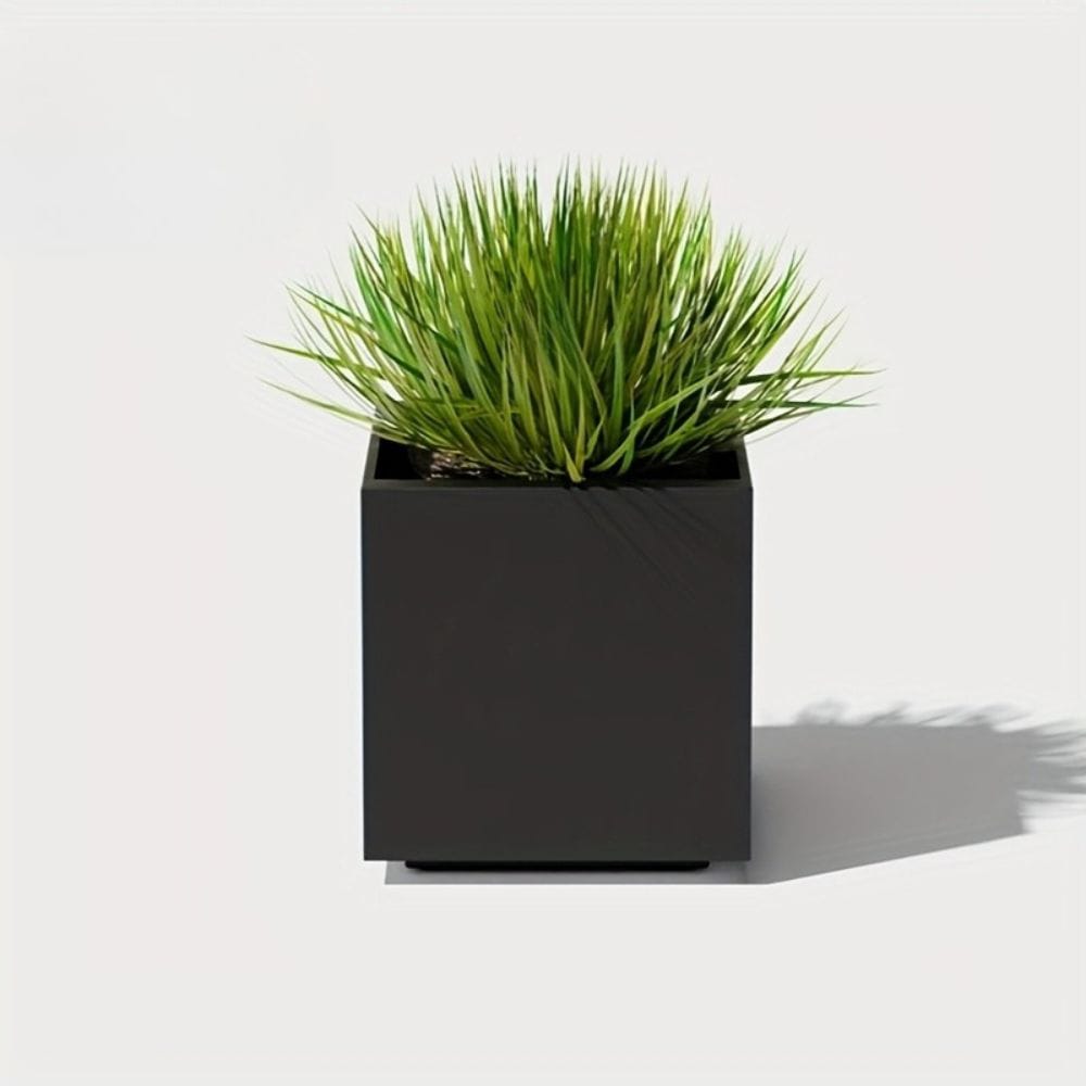 Cache pot carré plastique Noir