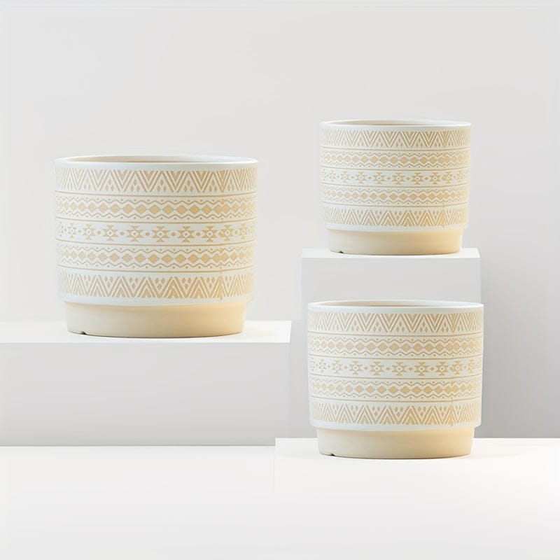 cache pot ceramique beige Les Trois