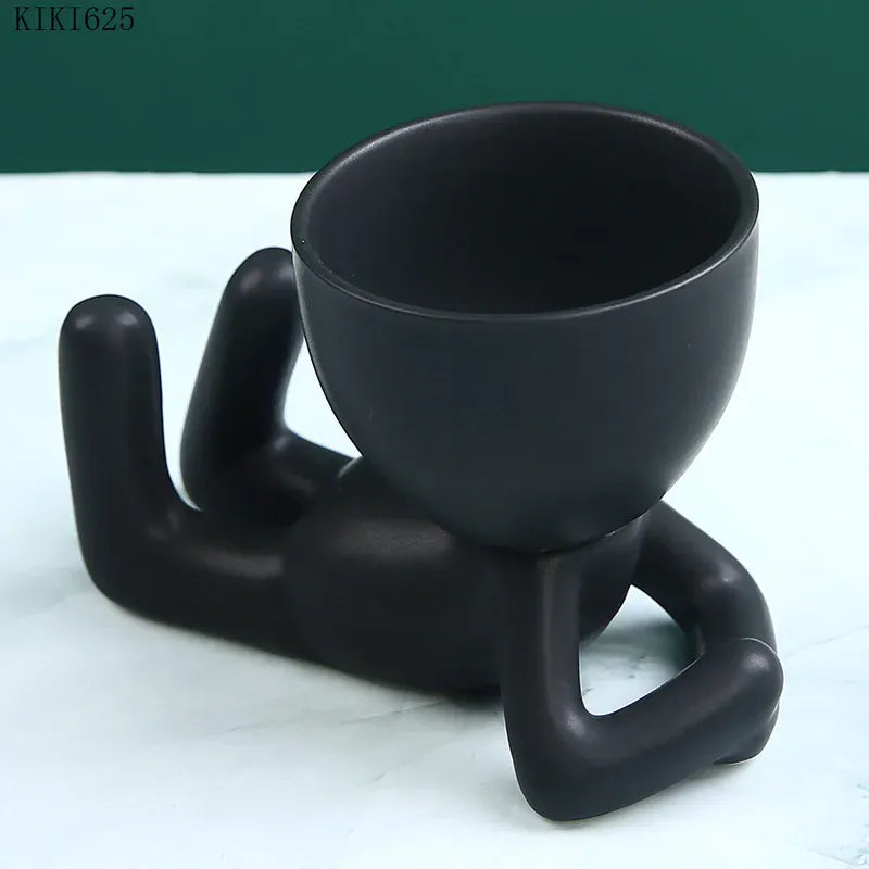 cache pot céramique bonhomme