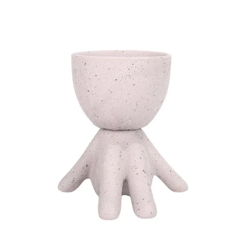cache pot céramique bonhomme Rose 2