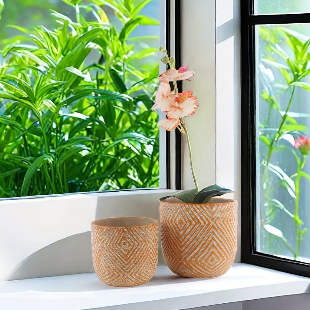 Cache pot céramique géométrie