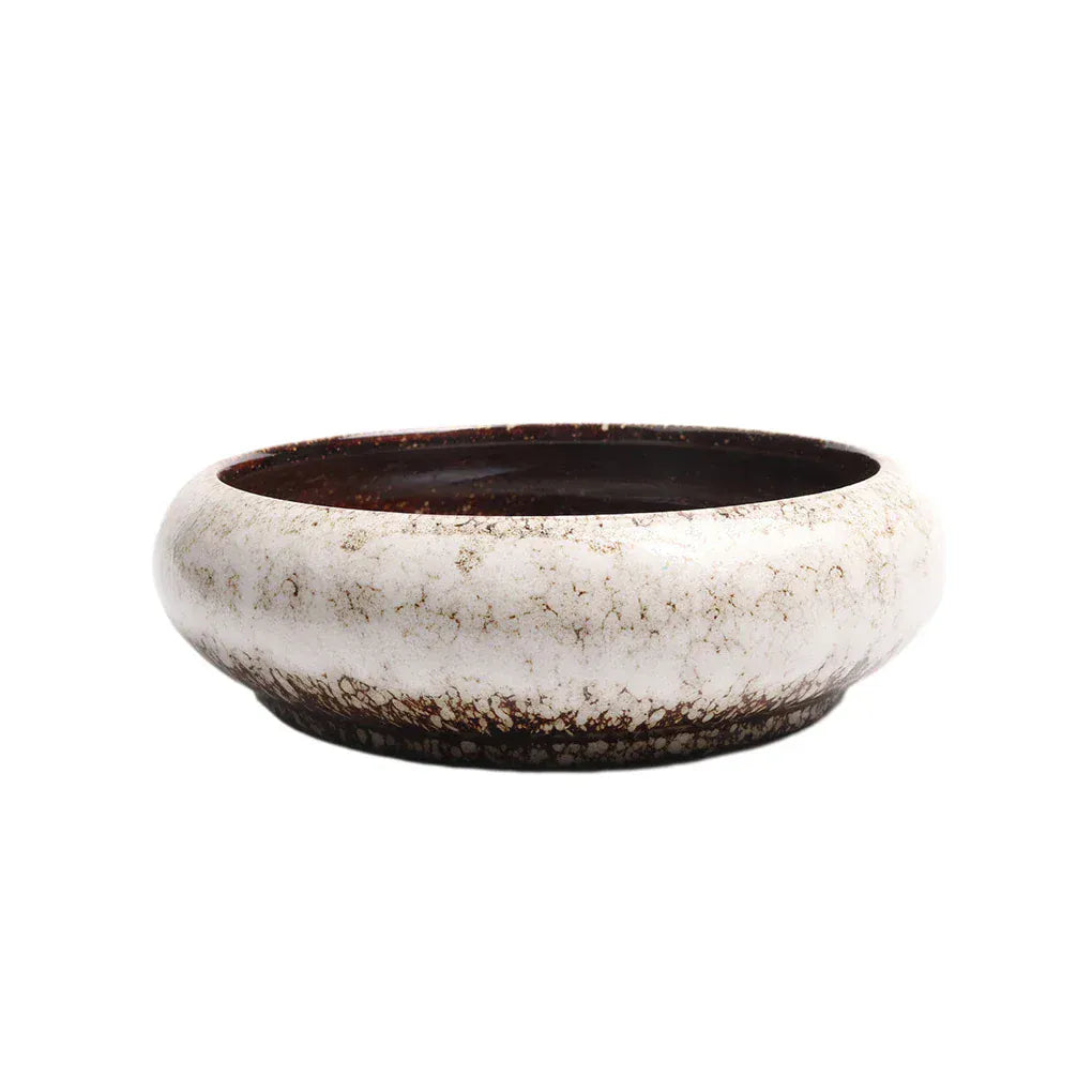 Cache pot céramique plat Blanc