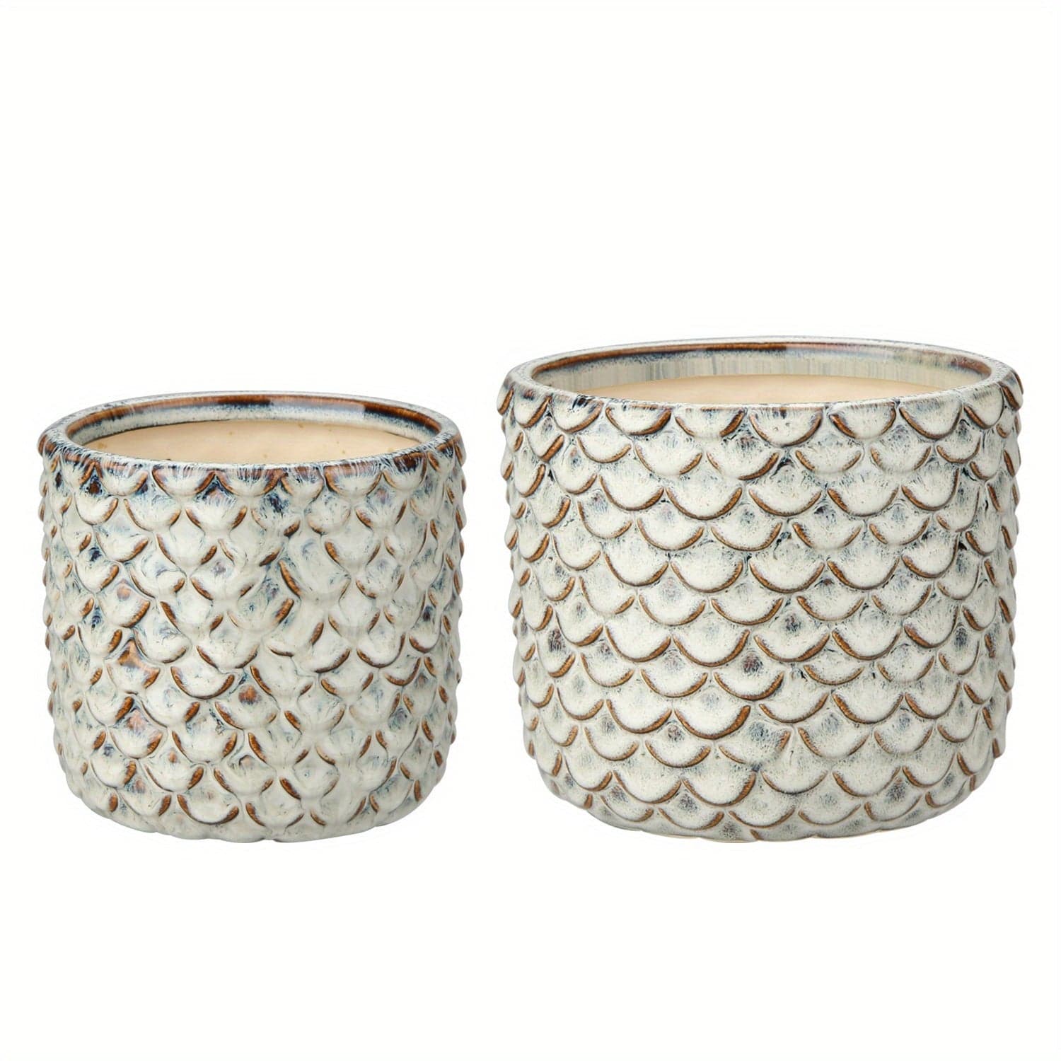 cache pot céramique style ecaille Les Deux