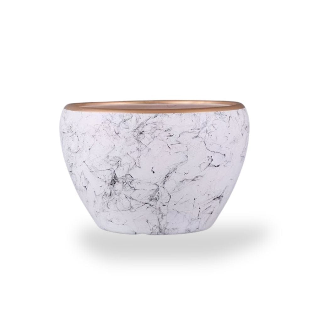 Cache pot céramique style marbre Blanc