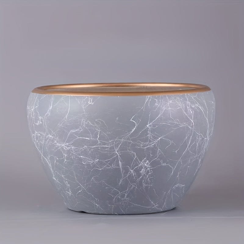 Cache pot céramique style marbre Gris