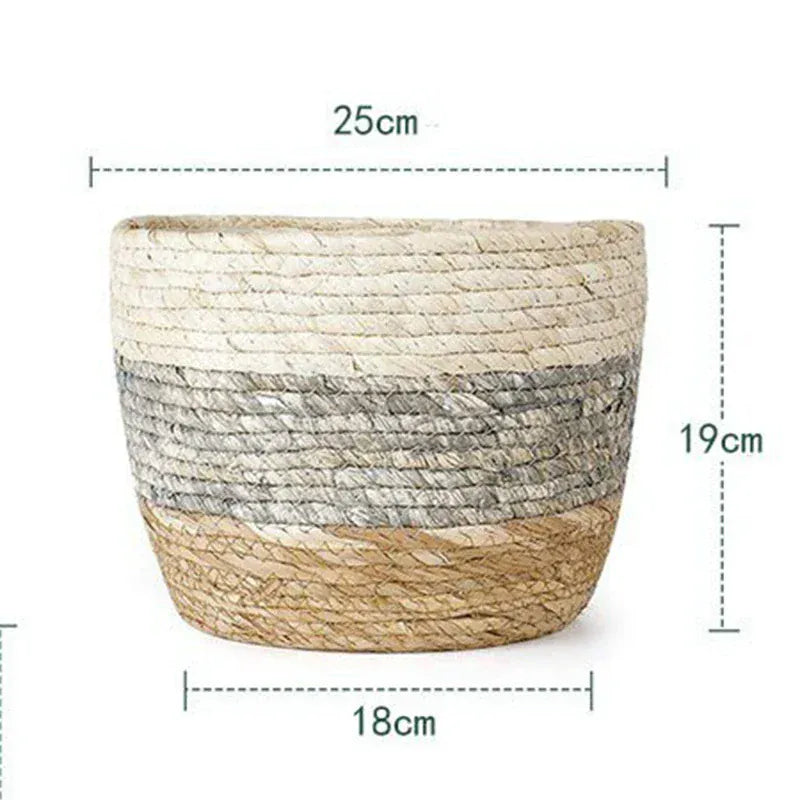 cache pot de fleur en osier L