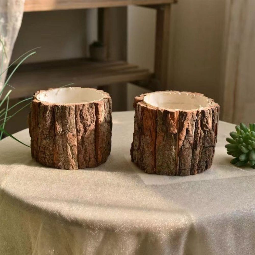 Cache pot écorce bois