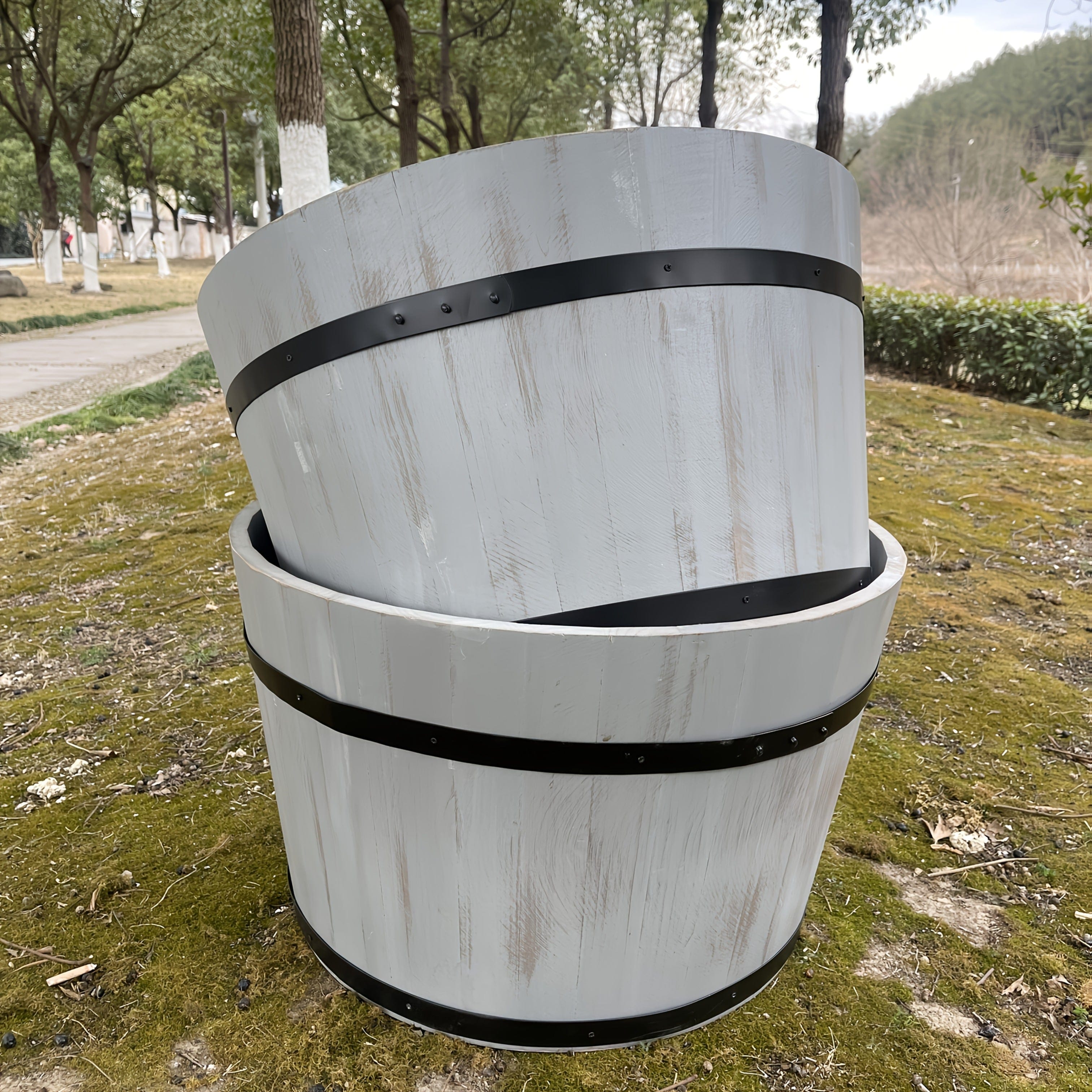 cache-pot en bois 60cm Solid Wood