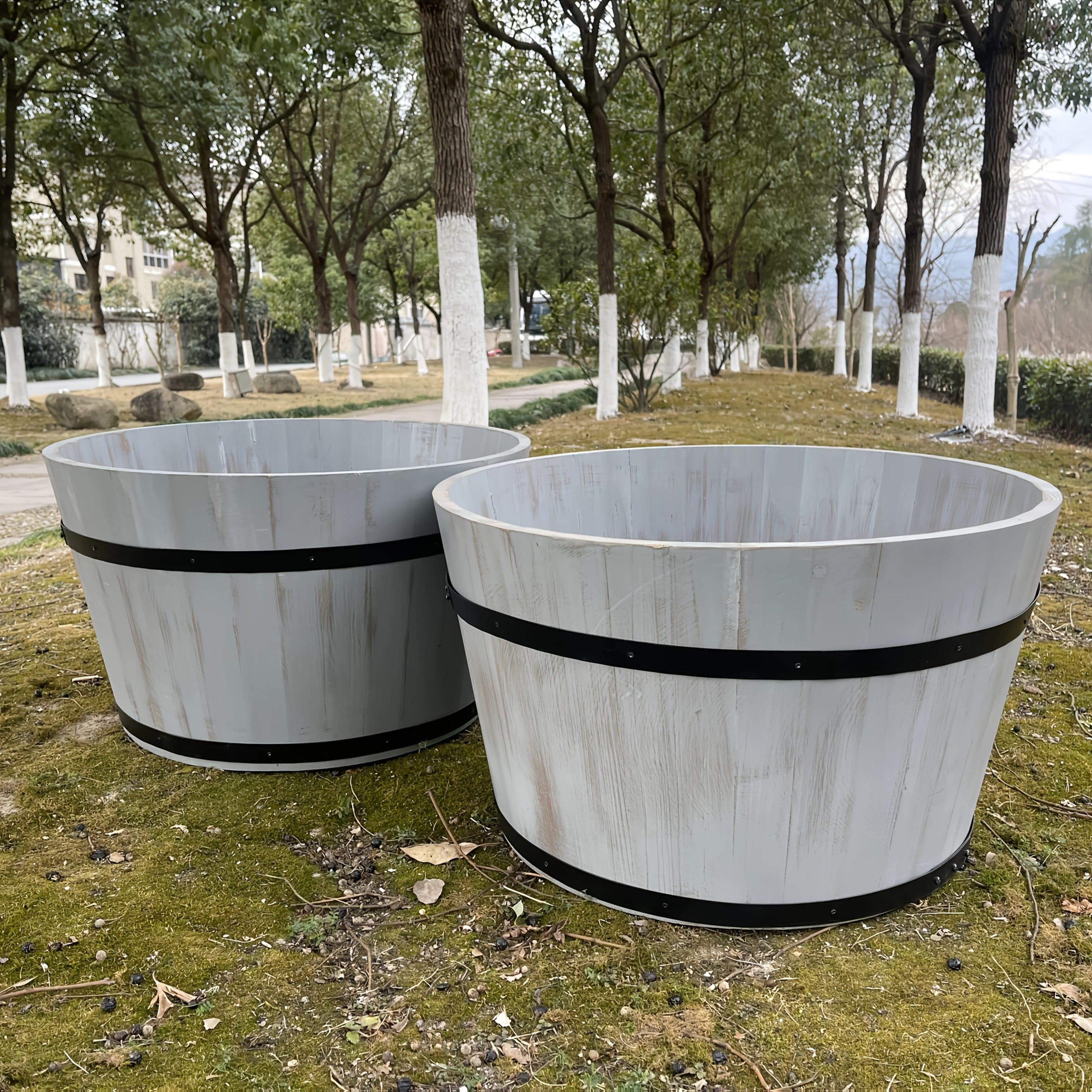 cache-pot en bois 60cm Solid Wood