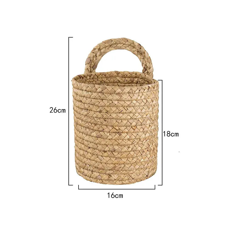 Cache pot en osier à accrocher Naturel L