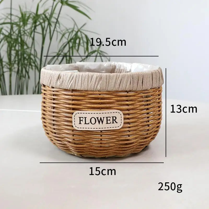 cache pot en osier créatif Naturel