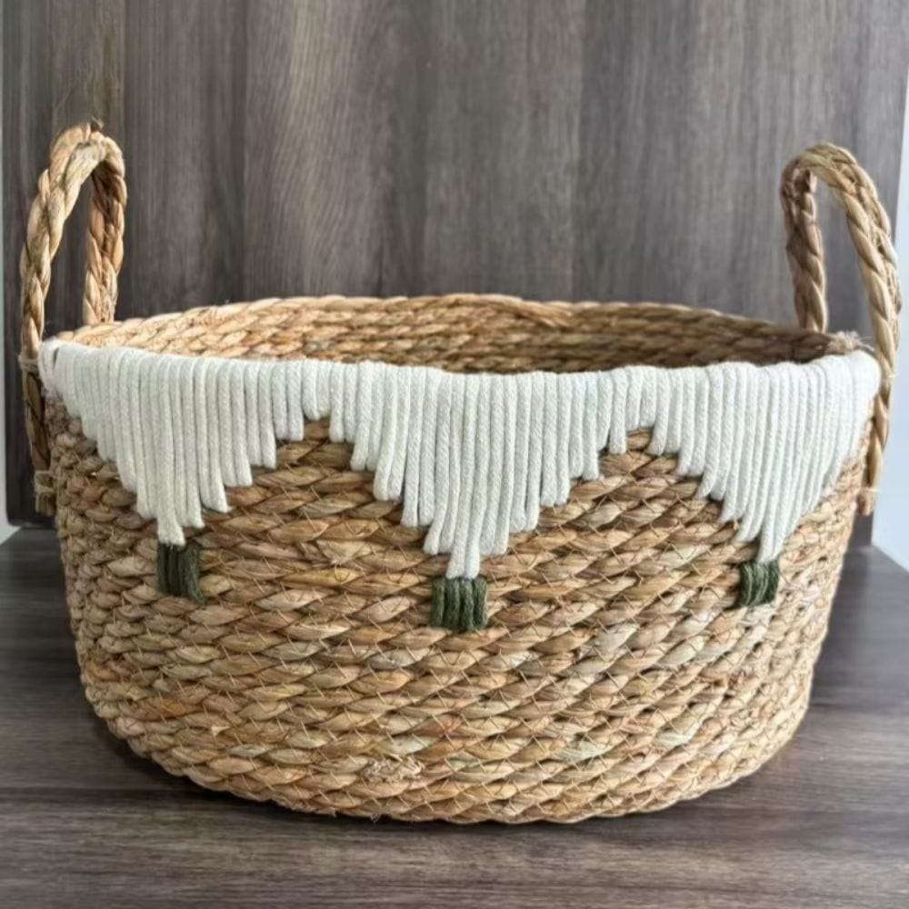 Cache pot en osier ovale