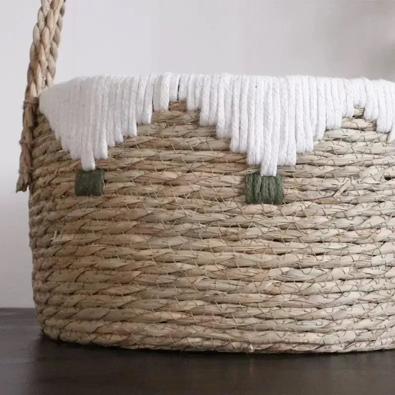 Cache pot en osier ovale