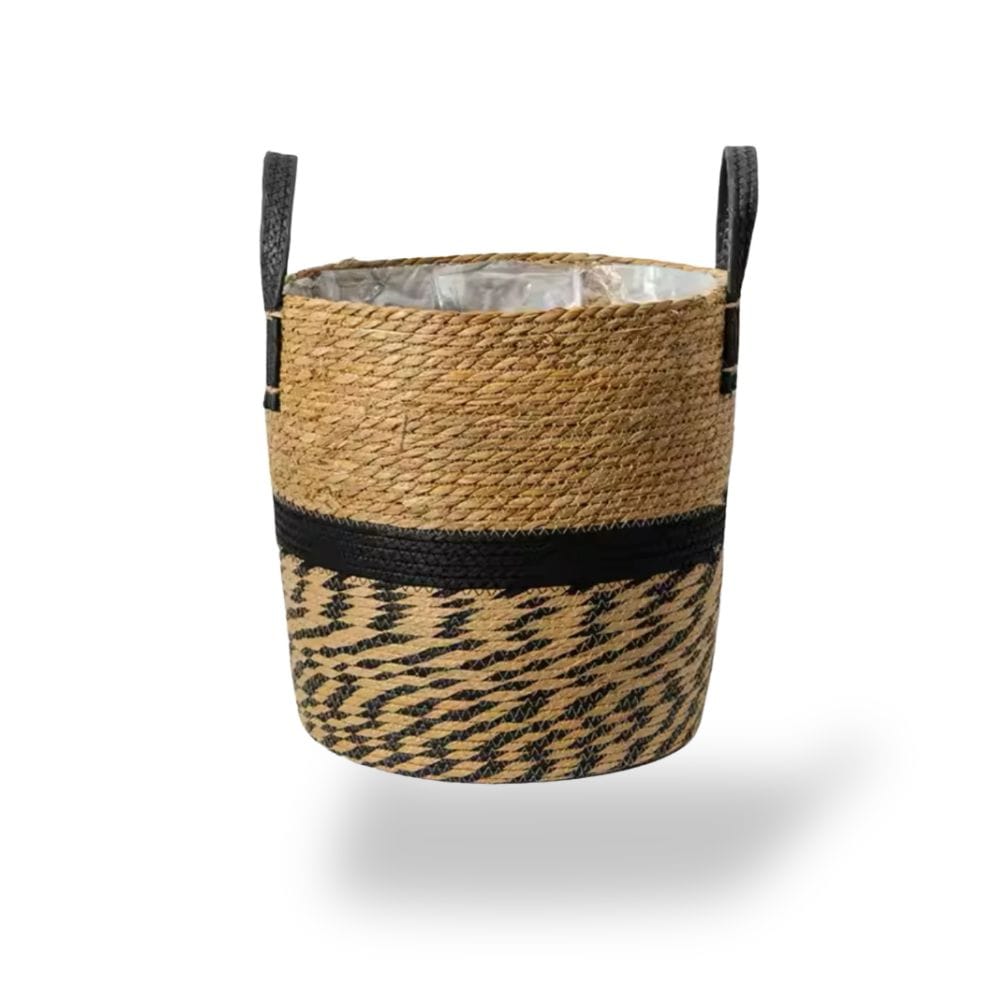 cache pot en osier rond