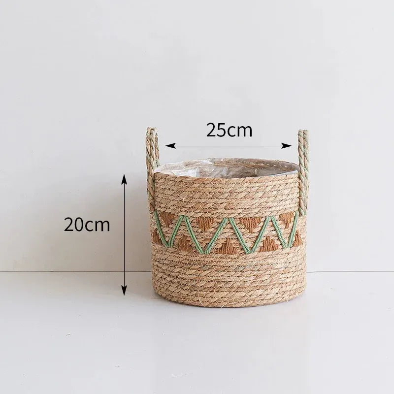 Cache pot en osier tresse Original