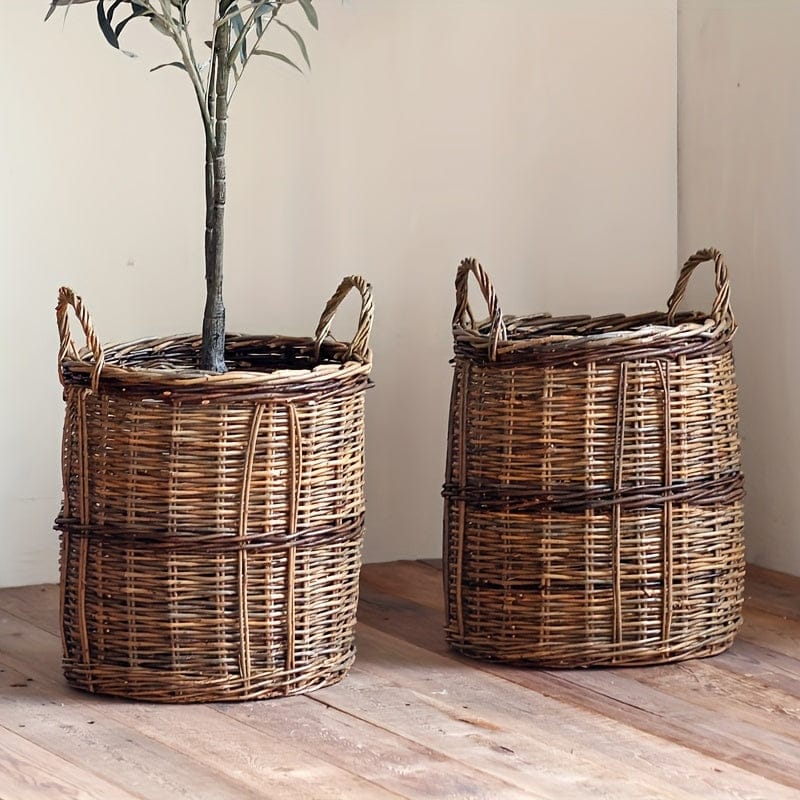 cache-pot en rotin extérieur