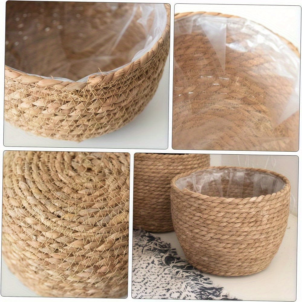 Cache pot en rotin plante