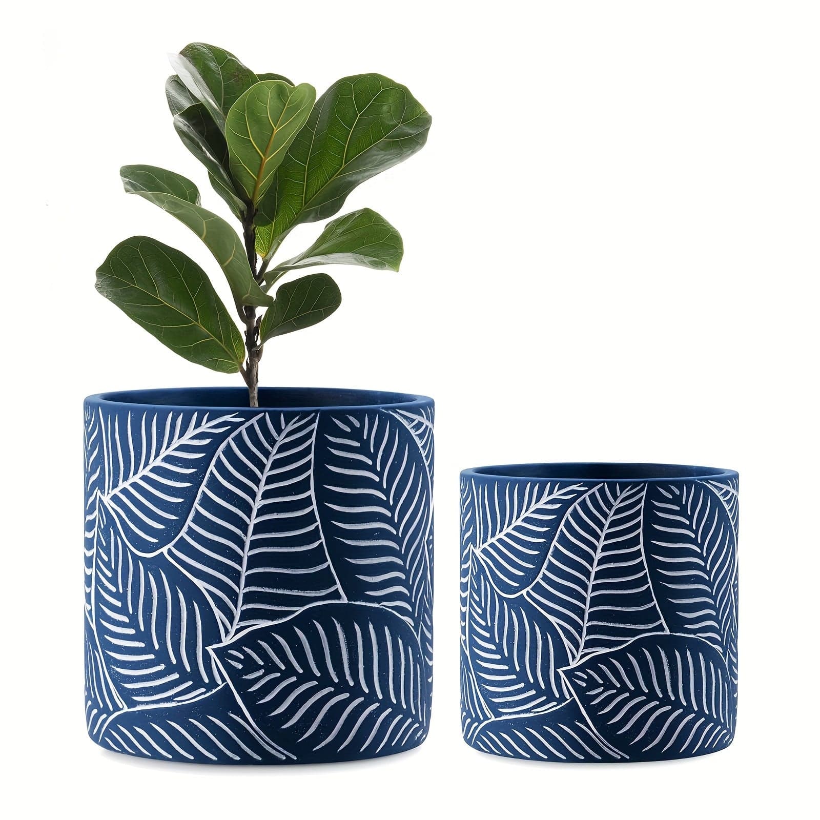 cache pot en terre cuite originale Bleu