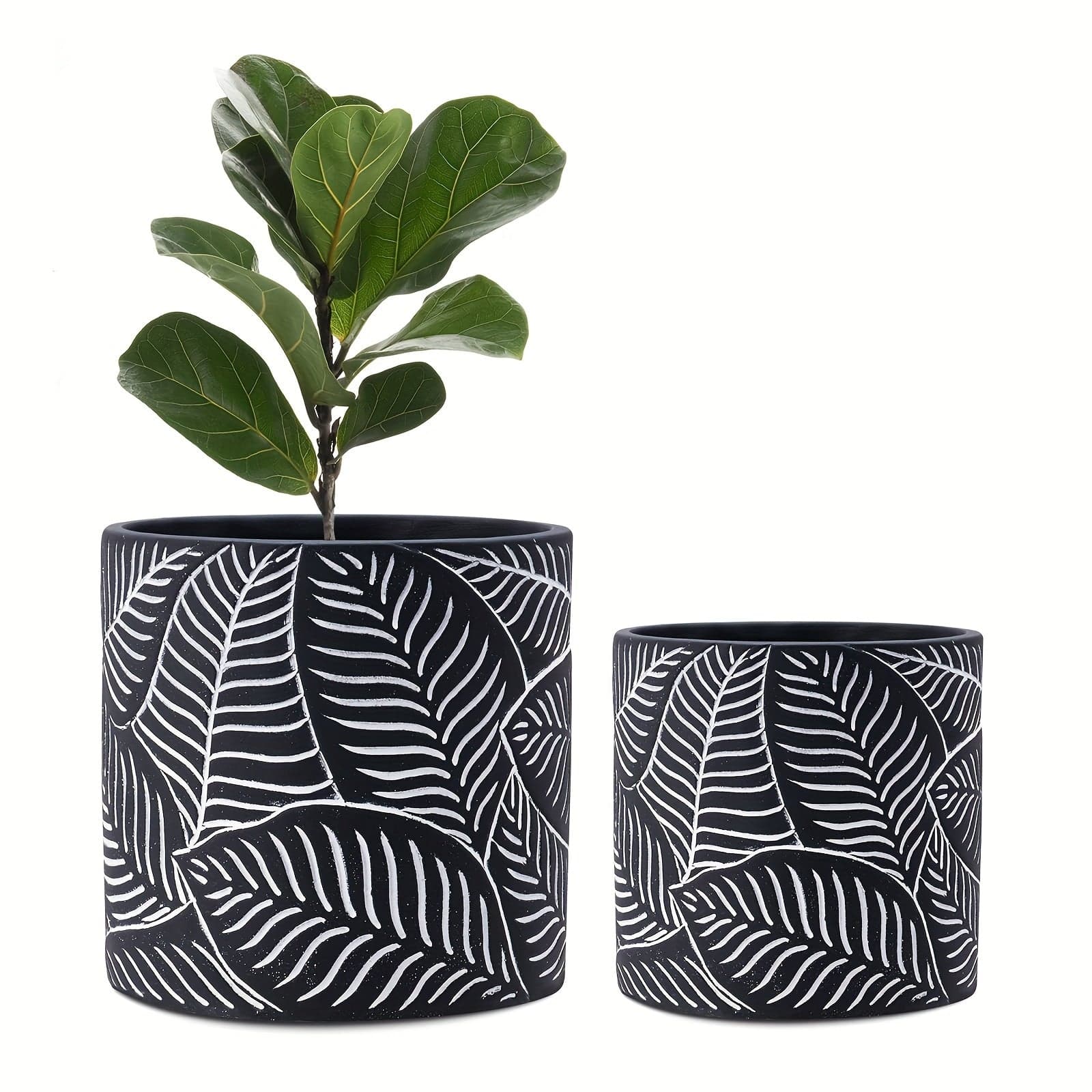 cache pot en terre cuite originale Noir