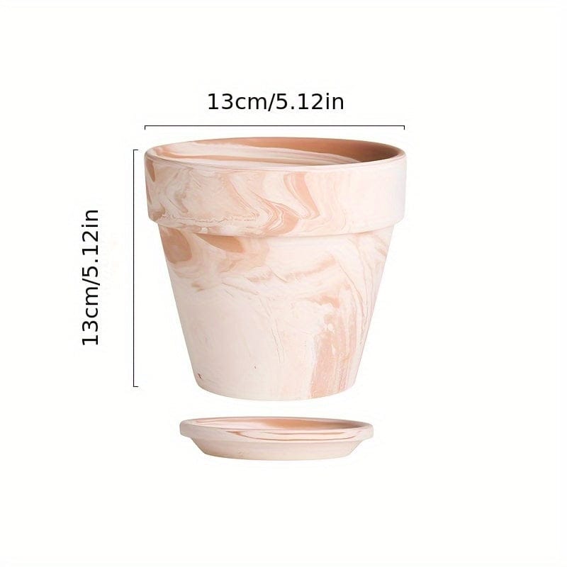 Cache pot en terre cuite peinte 13cm