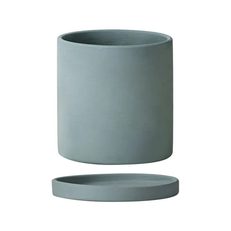 cache-pot gris céramique Gris / 11cm
