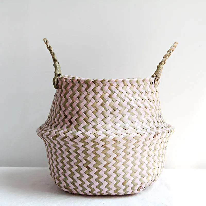 cache pot original en osier Rose & Brun / 23cmX20cm