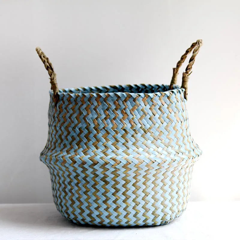 cache pot osier bleu Bleu & Brun / 23cmX20cm