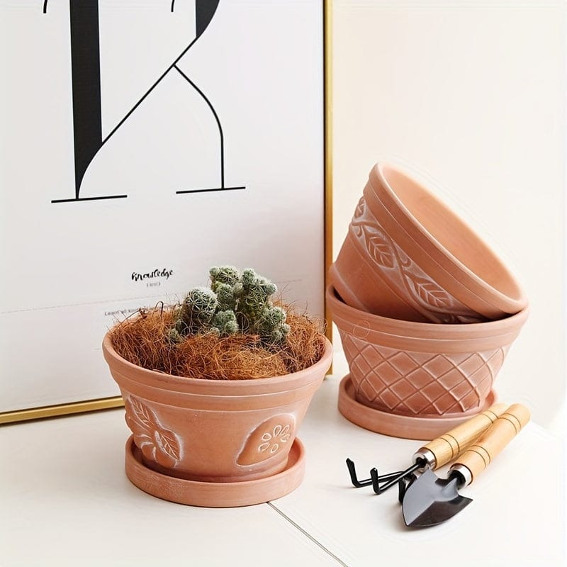 cache pot sculpture en terre cuite