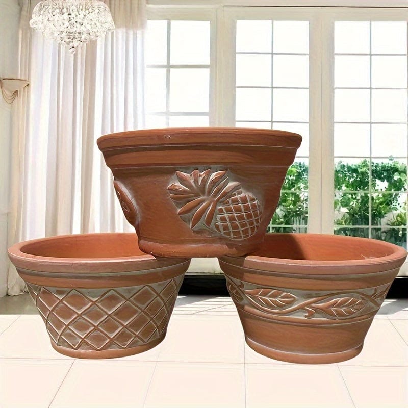 cache pot sculpture en terre cuite