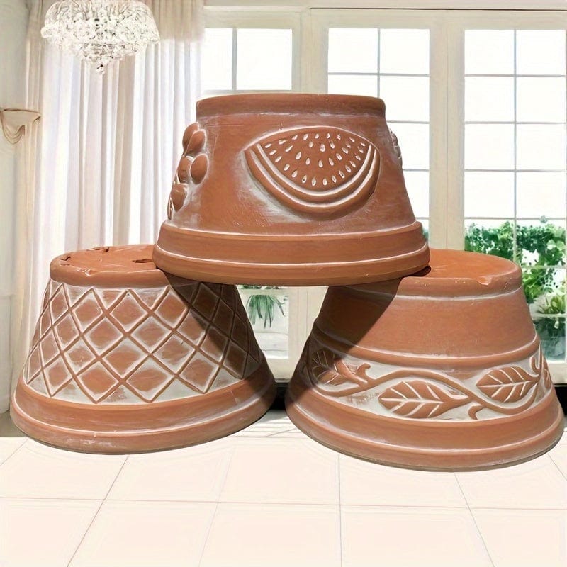 cache pot sculpture en terre cuite