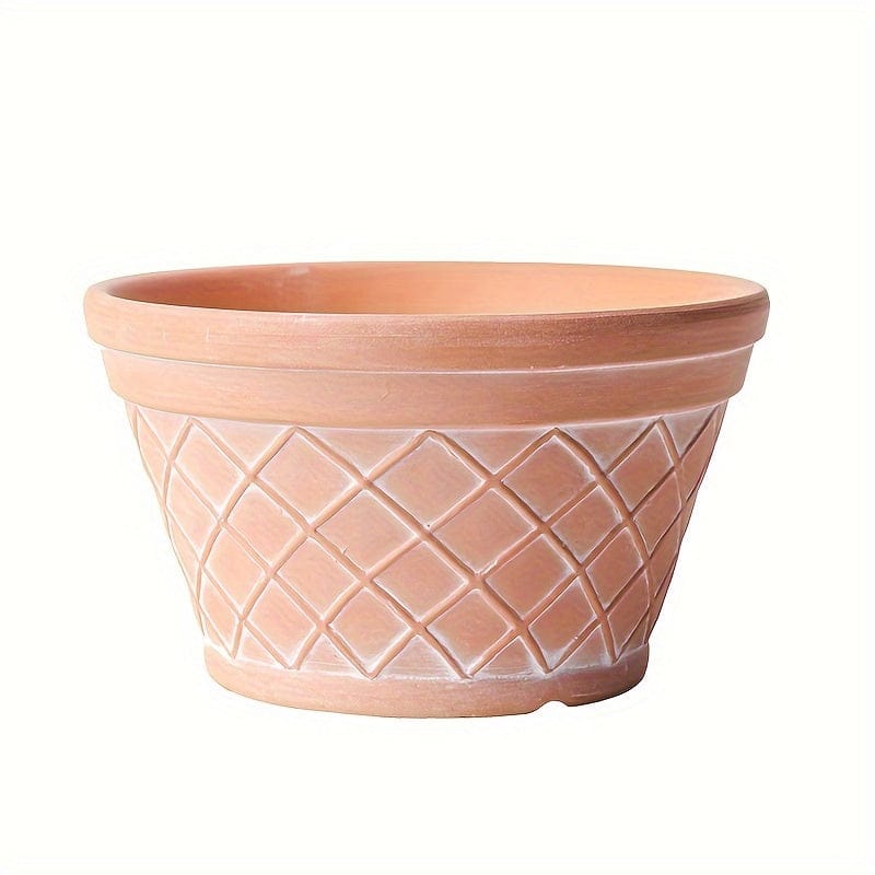 cache pot sculpture en terre cuite 3 / Pot