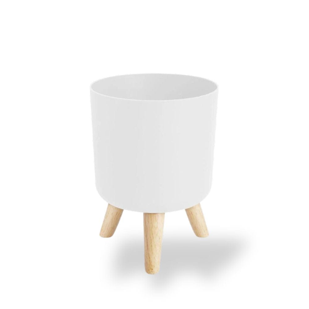 cache-pot sur pied blanc