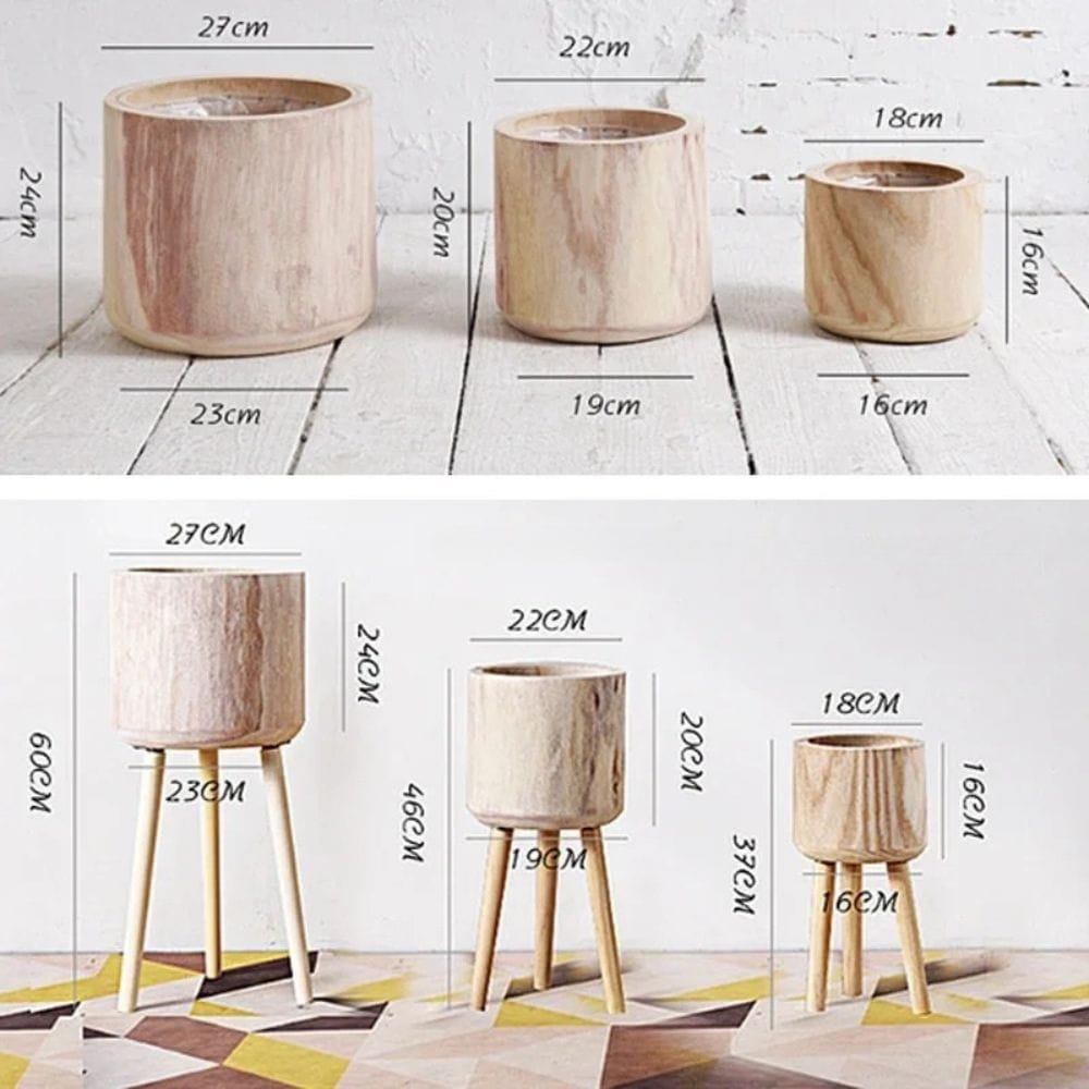 cache-pot sur pied bois