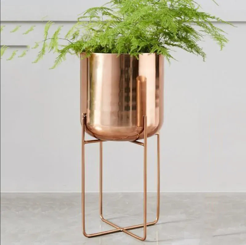 cache-pot sur pied cuivre Moyen