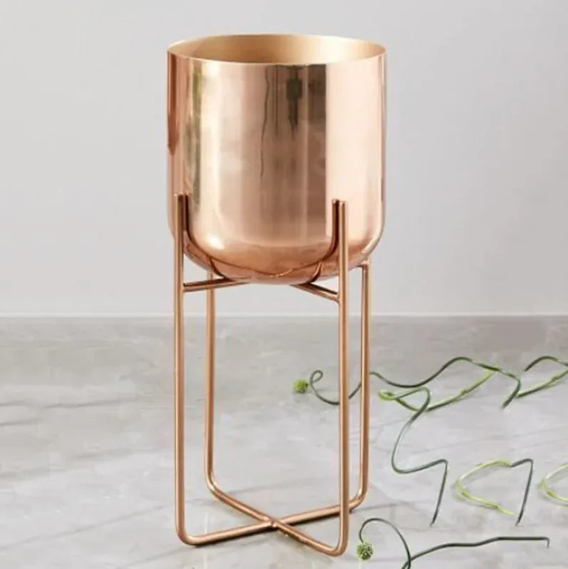 cache-pot sur pied cuivre Petit