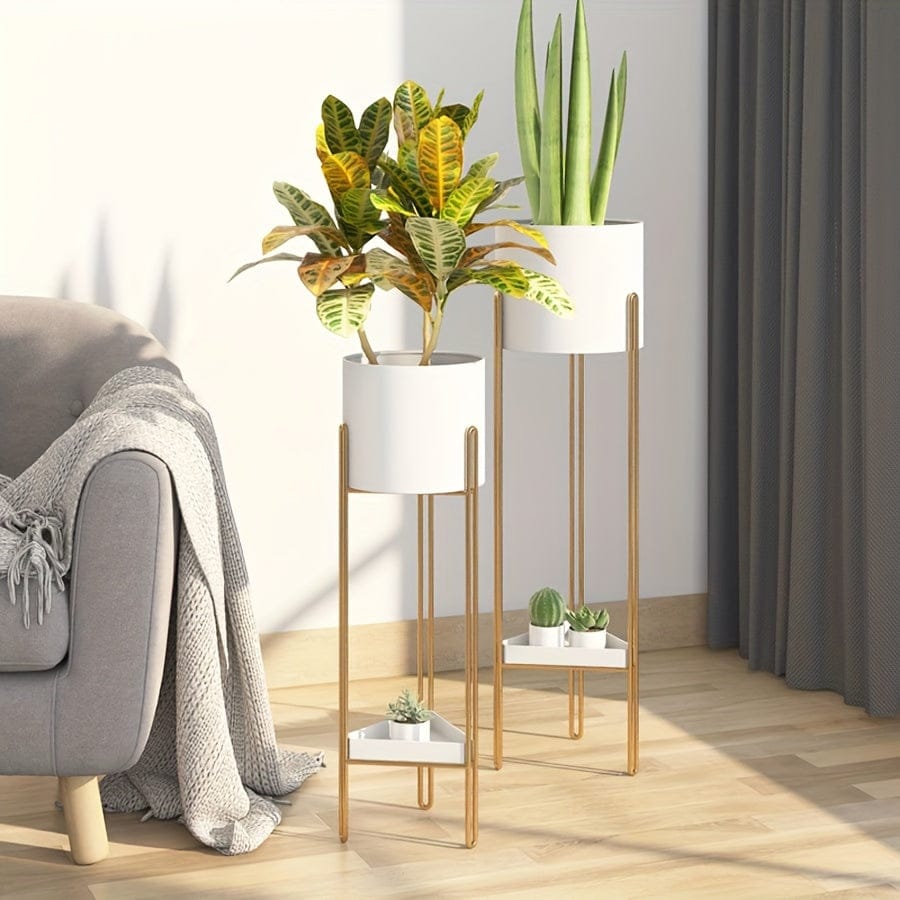 cache-pot sur pied haut blanc