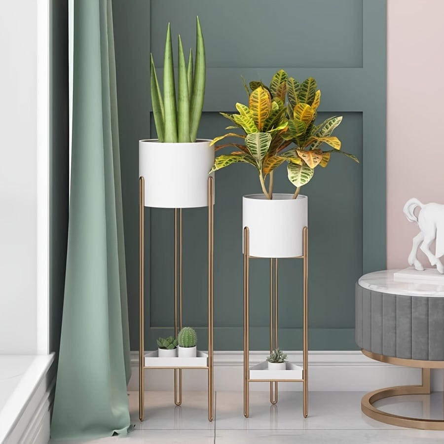 cache-pot sur pied haut blanc