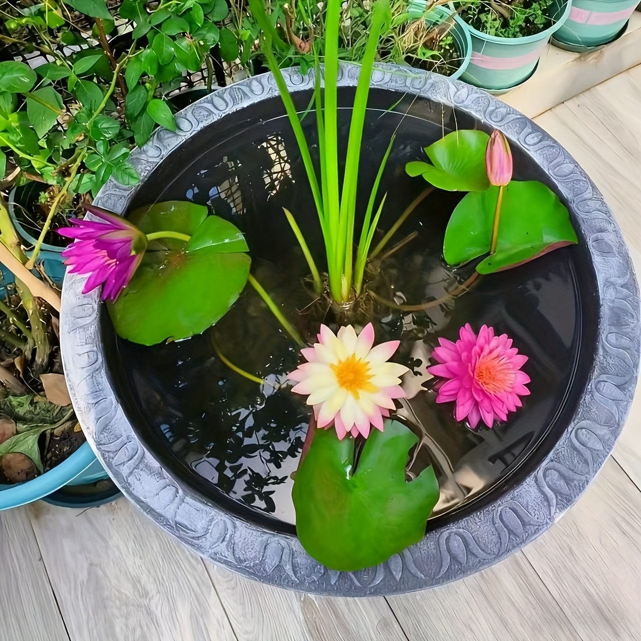 cache-pot terre cuite gris 18.02L